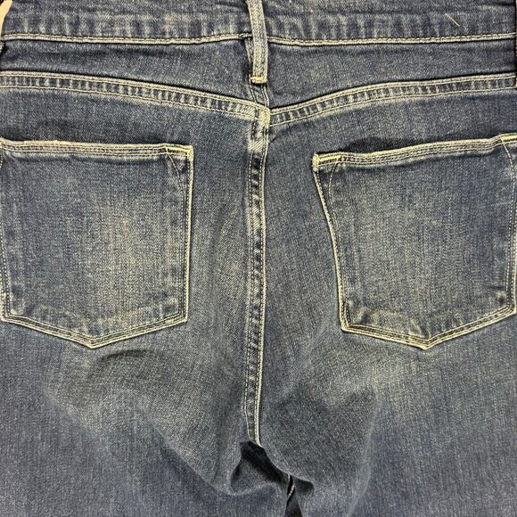 FRAME Le High Big Cuff Jeans Women’s 28 High Rise Straight Leg Dark Denim - Picture 5 of 8